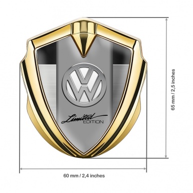VW Bodyside Domed Emblem Gold Steel Panel Chrome Limited Edition