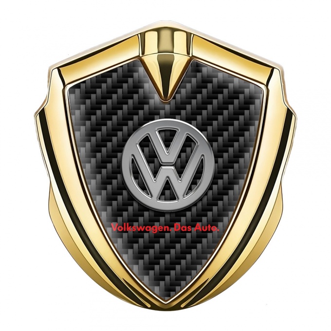 VW Emblem Car Badge Gold Black Carbon Chrome Logo Das Auto