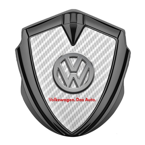 VW Metal Domed Emblem Graphite White Carbon Chrome Logo Das Auto