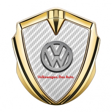 VW Metal Domed Emblem Gold White Carbon Chrome Logo Das Auto