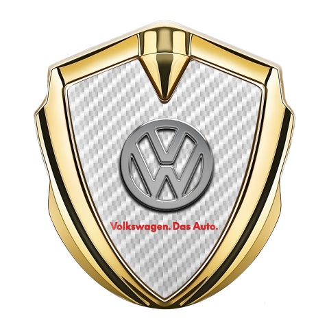 VW Metal Domed Emblem Gold White Carbon Chrome Logo Das Auto
