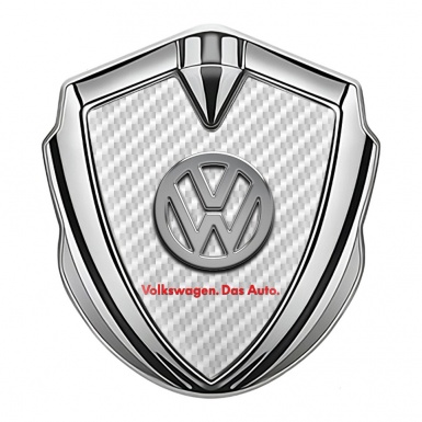 VW Metal Domed Emblem Silver White Carbon Chrome Logo Das Auto