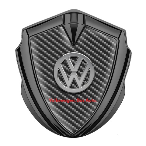 VW Badge Self Adhesive Graphite Dark Carbon Chrome Logo Das Auto