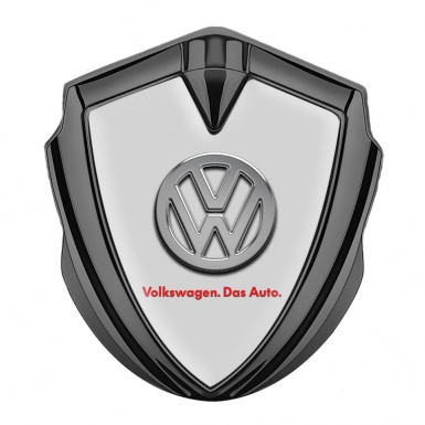 VW Emblem Badge Self Adhesive Graphite Grey Chrome Logo Das Auto
