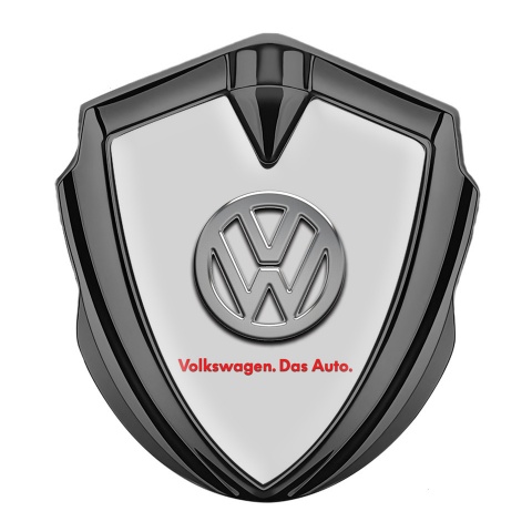 VW Emblem Badge Self Adhesive Graphite Grey Chrome Logo Das Auto