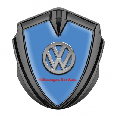 VW Emblem Fender Badge Graphite Glacial Blue Chrome Logo Das Auto