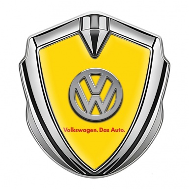 VW Metal Emblem Self Adhesive Silver Yellow Chrome Logo Das Auto