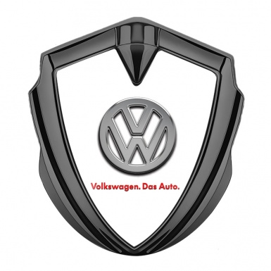 VW Emblem Self Adhesive Graphite White Chrome Logo Das Auto Edition