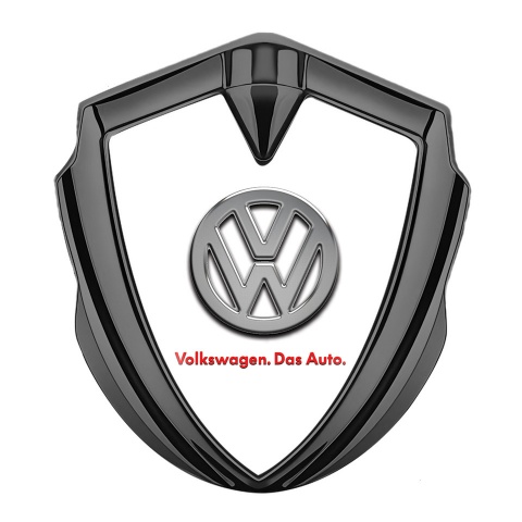 VW Emblem Self Adhesive Graphite White Chrome Logo Das Auto Edition