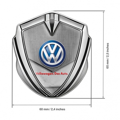 VW Emblem Trunk Badge Silver Stone Plate Classic Color Logo Design
