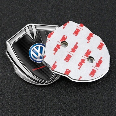 VW Metal Emblem Badge Silver Black Carbon Grey Sport Stripe