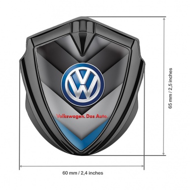 VW Bodyside Domed Emblem Graphite Blue Element Classic Logo