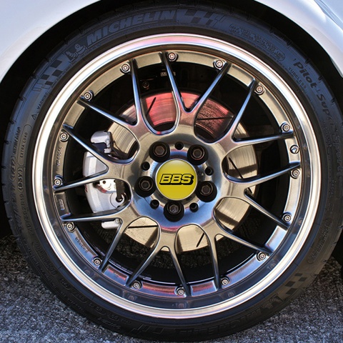 BBS Center Hub Dome Stickers Yellow Classic