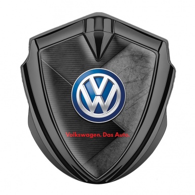 VW Emblem Ornament Graphite Scratched Surface Blue Logo Design