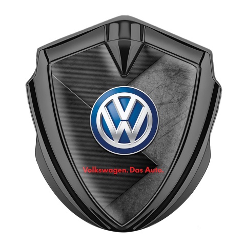 VW Emblem Ornament Graphite Scratched Surface Blue Logo Design
