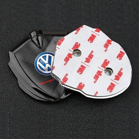 VW Emblem Ornament Graphite Scratched Surface Blue Logo Design