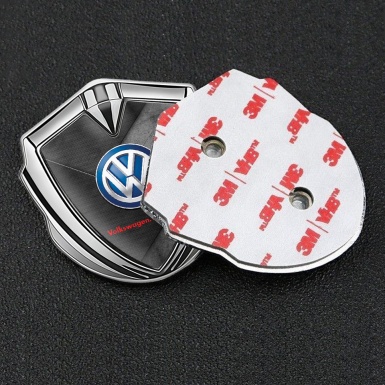 VW Emblem Ornament Silver Scratched Surface Blue Logo Design