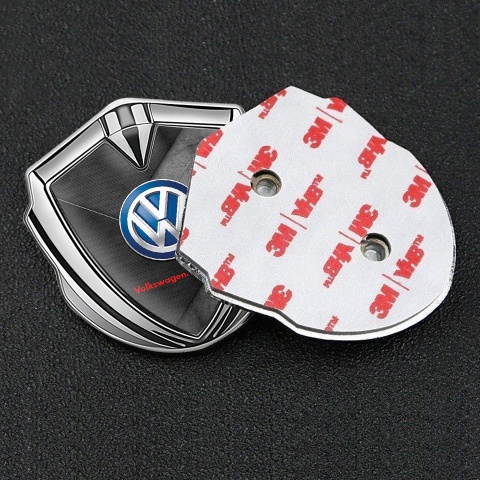VW Emblem Ornament Silver Scratched Surface Blue Logo Design