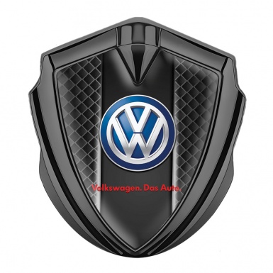 VW Bodyside Emblem Self Adhesive Graphite Black Squares Classic Logo