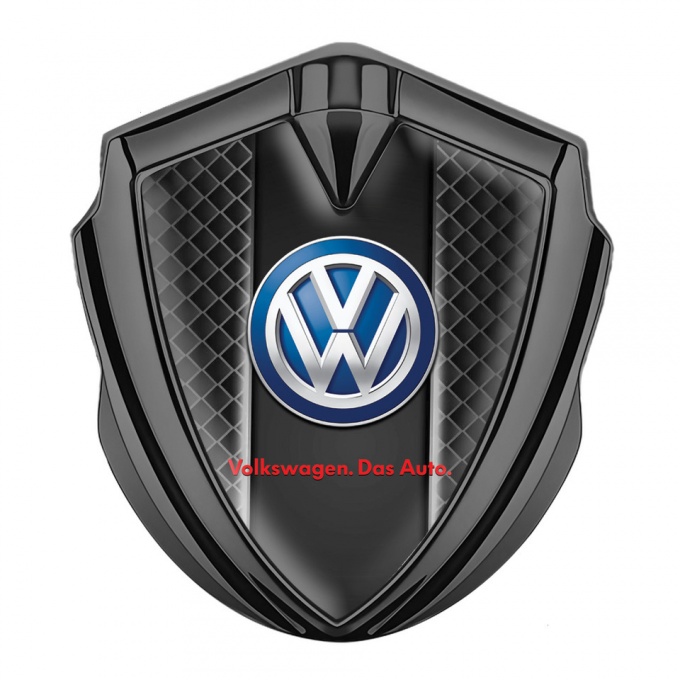 VW Bodyside Emblem Self Adhesive Graphite Black Squares Classic Logo