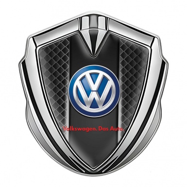 VW Bodyside Emblem Self Adhesive Silver Black Squares Classic Logo