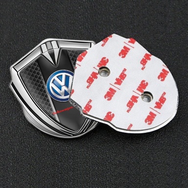 VW Bodyside Emblem Self Adhesive Silver Black Squares Classic Logo
