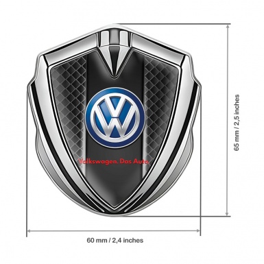 VW Bodyside Emblem Self Adhesive Silver Black Squares Classic Logo