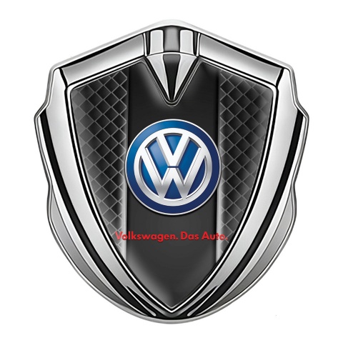 VW Bodyside Emblem Self Adhesive Silver Black Squares Classic Logo