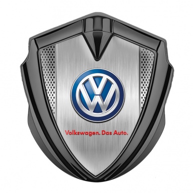 VW Fender Emblem Badge Graphite Perforated Frames Blue Logo Design