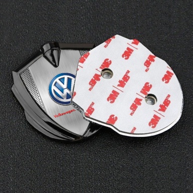 VW Fender Emblem Badge Graphite Perforated Frames Blue Logo Design