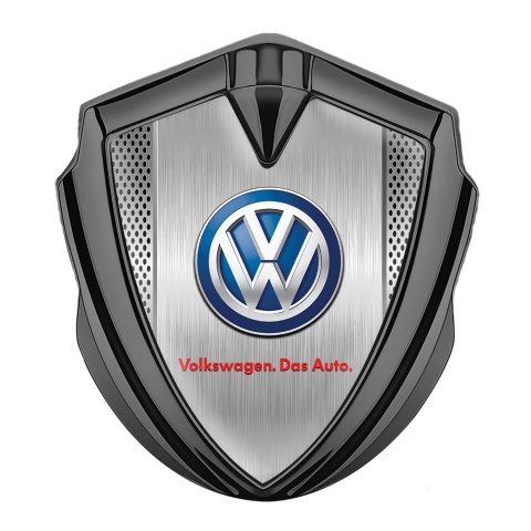 VW Fender Emblem Badge Graphite Perforated Frames Blue Logo Design