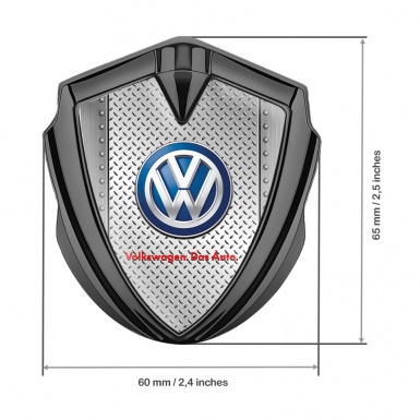 VW Emblem Trunk Badge Graphite Light Treadplate Blue Classic Logo