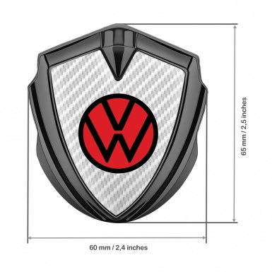 VW Emblem Ornament Graphite White Carbon Base Red Logo Design