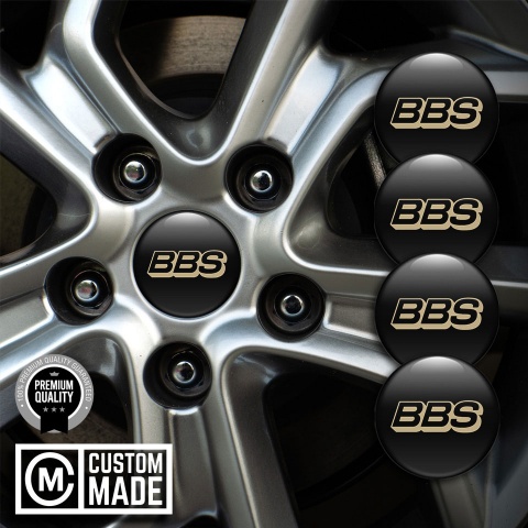 BBS Emblems for Wheel Center Caps Black and RAL1001 Logo