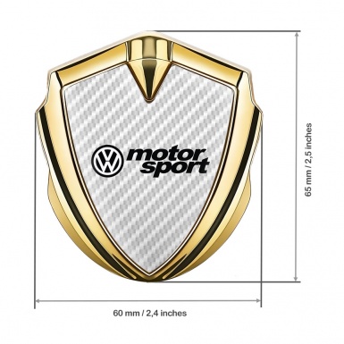 VW Emblem Trunk Badge Gold White Carbon Motorsport Logo Design