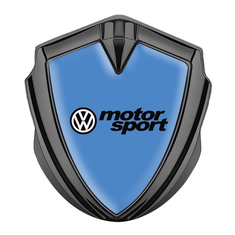 VW Metal Emblem Badge Graphite Glacial Blue Motorsport Logo Design