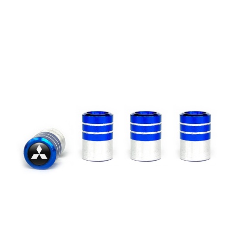 Mitsubishi Valve Caps Blue 4 pcs Black Silicone sticker