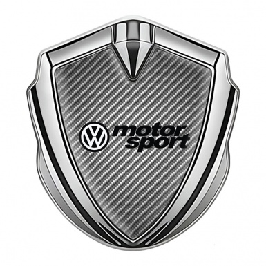 VW Metal Emblem Badge Silver Light Carbon Motorsport Logo Design