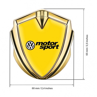 VW Domed Emblem Gold Yellow Background Motorsport Logo Design