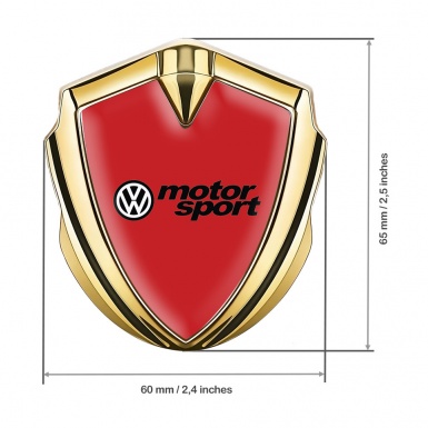 VW Emblem Ornament Gold Red Background Motorsport Logo Design