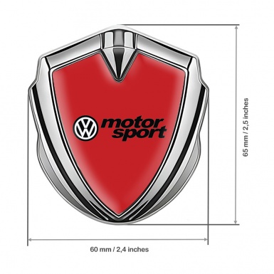 VW Emblem Ornament Silver Red Background Motorsport Logo Design