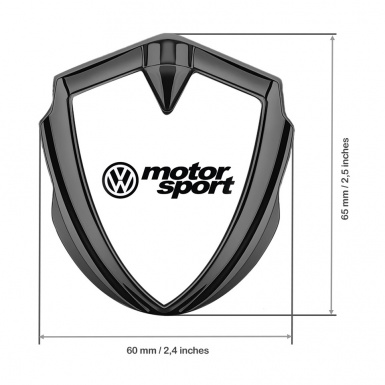 VW Bodyside Domed Emblem Graphite White Base Motorsport Logo Design