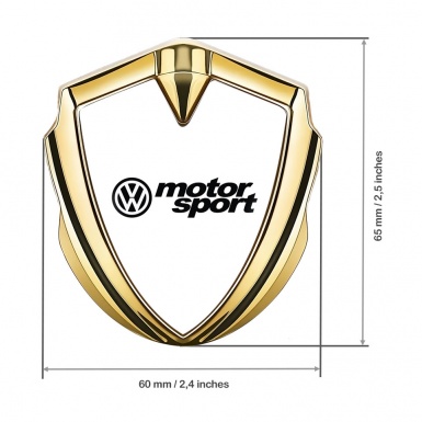 VW Bodyside Domed Emblem Gold White Base Motorsport Logo Design