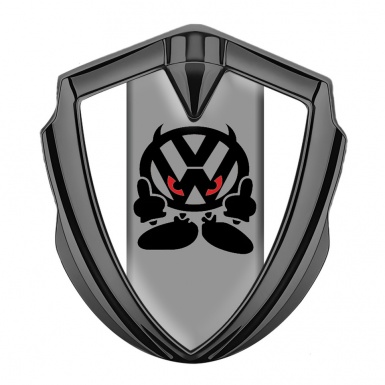 VW Bodyside Emblem Self Adhesive Graphite White Base Evil Logo Edition