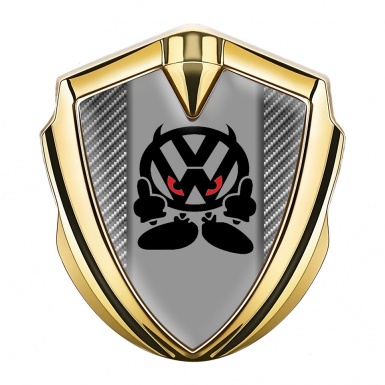 VW Badge Self Adhesive Gold Carbon Fiber Evil Logo Edition