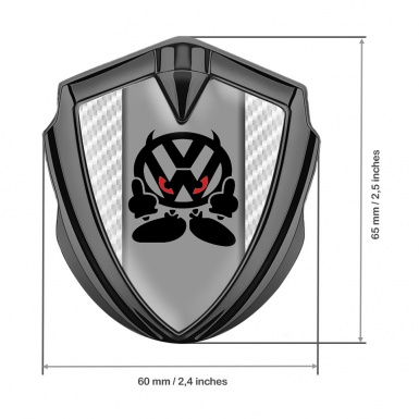 VW Fender Emblem Badge Graphite White Carbon Evil Logo Design