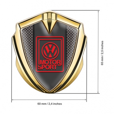 VW  Bodyside Domed Emblem Gold Brown Carbon Motorsport Edition