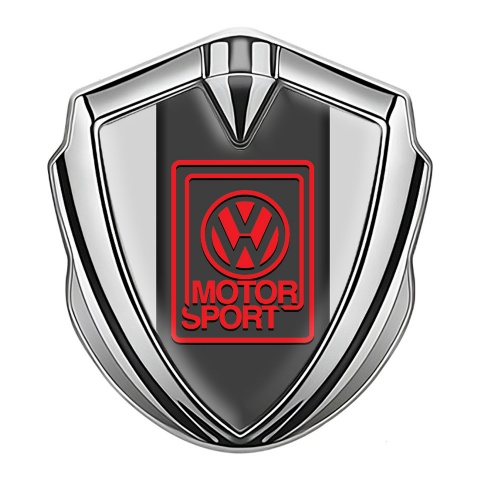 VW 3d Emblem Badge Silver Grey Base Motorsport Outline Logo