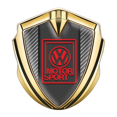 VW Badge Self Adhesive Gold Light Carbon Red Motorsport Edition