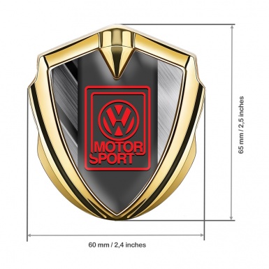 VW Fender Emblem Badge Gold Brushed Steel Panel Motorsport Logo